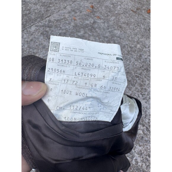 VTG 44 Ermenegildo Zegna Brown Wool Flannel Chalk Stripe Made In Italy 2 Piece - Picture 13 of 16